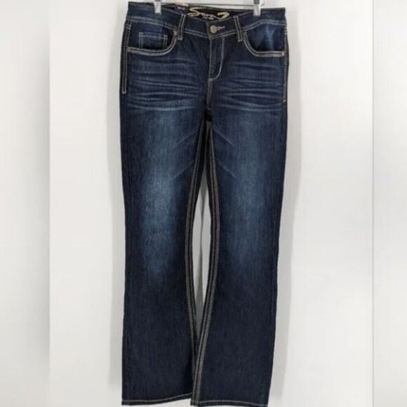 Seven7 Boot Cut Dark Wash Jeans Size 10 New - Picture 1 of 6